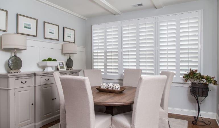  Plantation shutters in a Boise dining room.